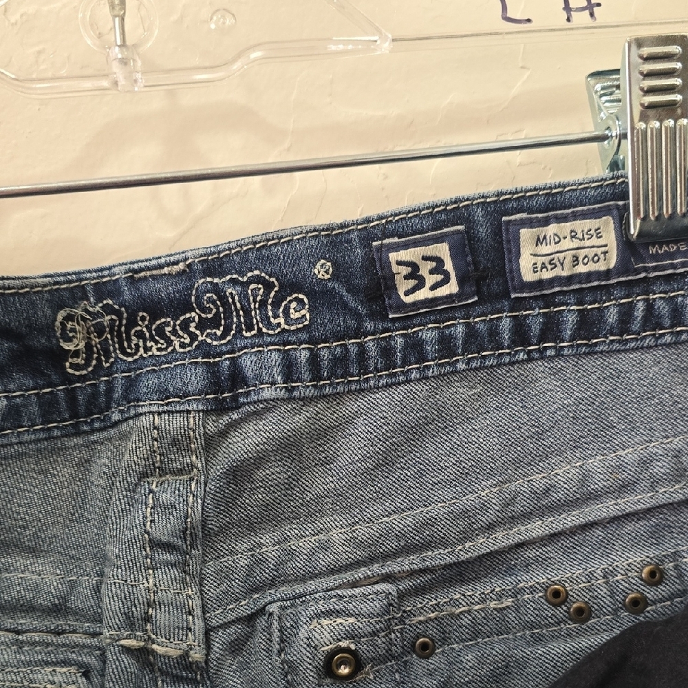 Miss Me Dark Blue Distressed Denim Shorts - Picture 3 of 7